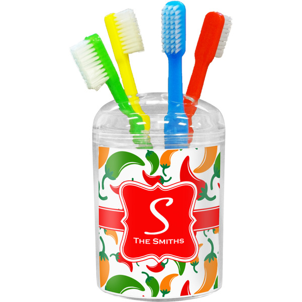 Custom Colored Peppers Toothbrush Holder (Personalized)