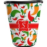 Colored Peppers Waste Basket - Single Sided (Black) (Personalized)