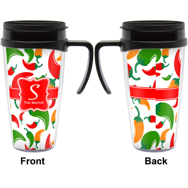 Colored Peppers Travel Mug with Black Handle - Approval