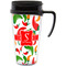 Colored Peppers Travel Mug with Black Handle - Front