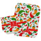 Colored Peppers Two Rectangle Burp Cloths - Open & Folded