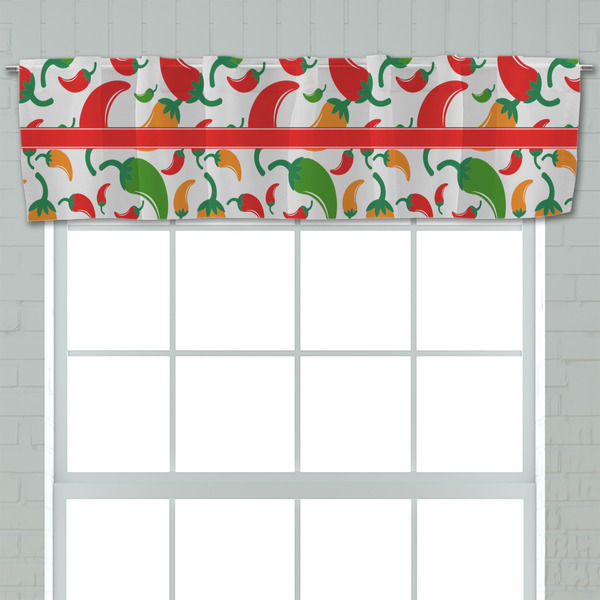 Colored Peppers Valance - Closeup on window