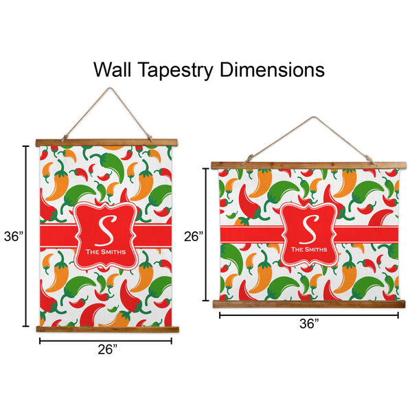 Colored Peppers Wall Hanging Tapestries - Parent/Sizing