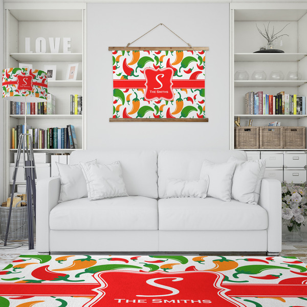 Colored Peppers Wall Hanging Tapestry - IN CONTEXT