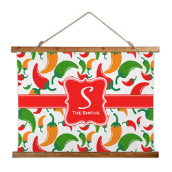 Colored Peppers Wall Hanging Tapestry - Wide (Personalized)