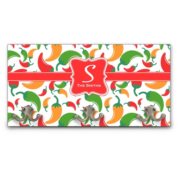 Custom Colored Peppers Wall Mounted Coat Rack (Personalized)