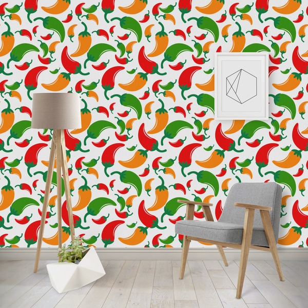 Custom Colored Peppers Wallpaper & Surface Covering (Peel & Stick - Repositionable)