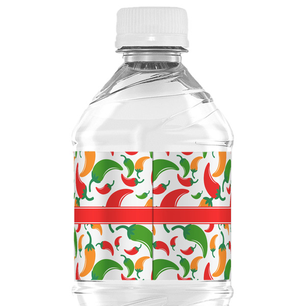 Colored Peppers Water Bottle Label - Back View