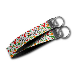 Colored Peppers Wristlet Webbing Keychain Fob (Personalized)