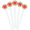 Colored Peppers White Plastic 5.5" Stir Stick - Fan View