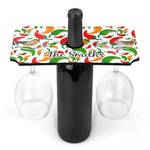 Colored Peppers Wine Bottle & Glass Holder (Personalized)