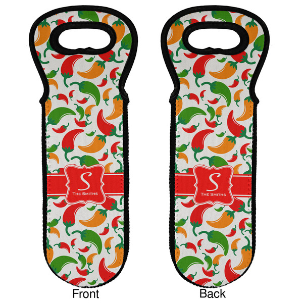 Colored Peppers Wine Tote Front & Back