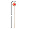 Colored Peppers Wooden 6" Stir Stick - Round - Dimensions