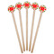 Colored Peppers Wooden 6" Stir Stick - Round - Fan View