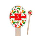 Colored Peppers Oval Wooden Food Picks (Personalized)
