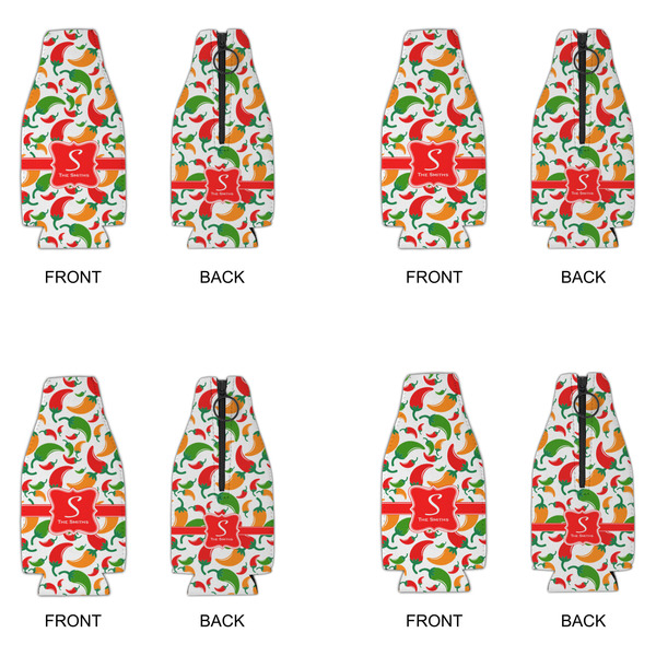 Colored Peppers Zipper Bottle Cooler - Set of 4 - APPROVAL