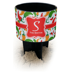 Colored Peppers Black Beach Spiker Drink Holder (Personalized)