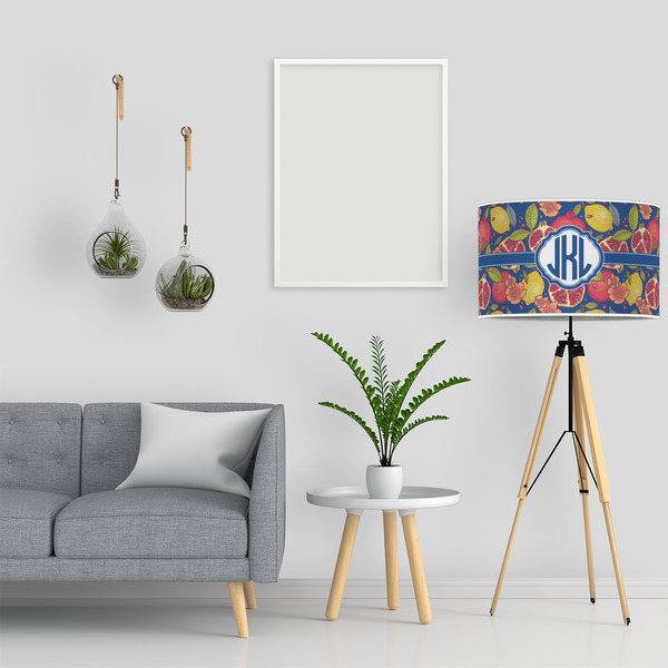 Pomegranates & Lemons 12" Drum Lampshade - LIFESTYLE