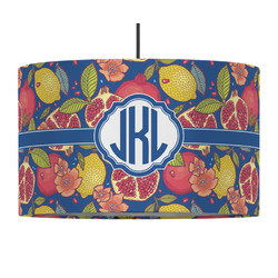 Pomegranates & Lemons 12" Drum Pendant Lamp - Fabric (Personalized)