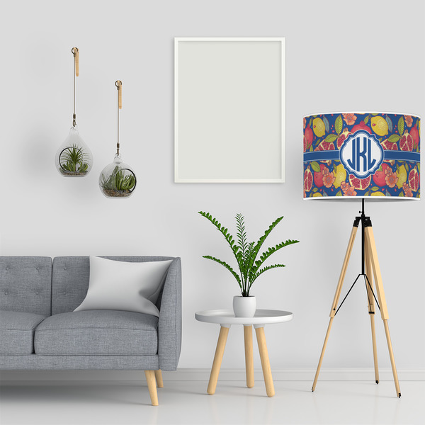Pomegranates & Lemons 16" Drum Lampshade - LIFESTYLE