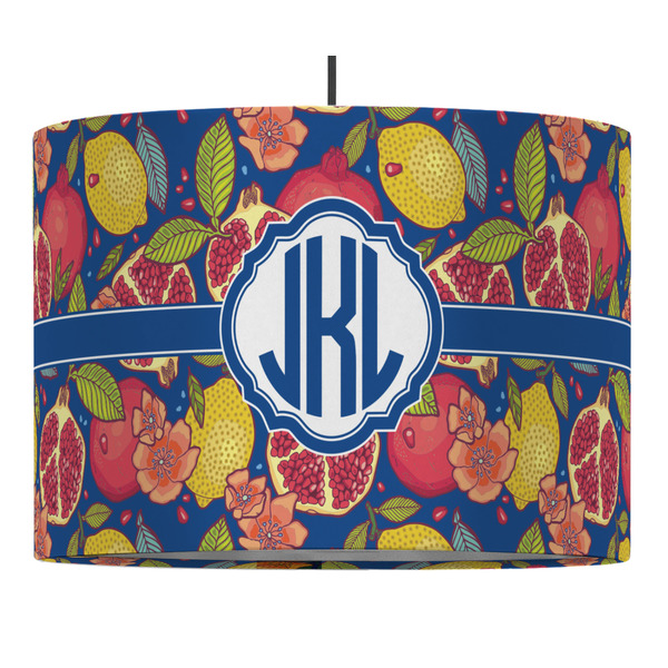 Custom Pomegranates & Lemons Drum Pendant Lamp (Personalized)