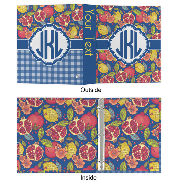 Pomegranates & Lemons 3 Ring Binders - Full Wrap - 1" - APPROVAL