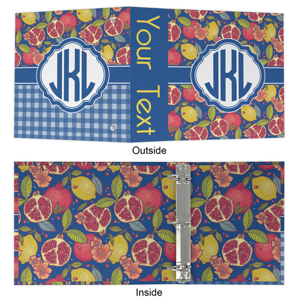 Pomegranates & Lemons 3 Ring Binders - Full Wrap - 2" - APPROVAL