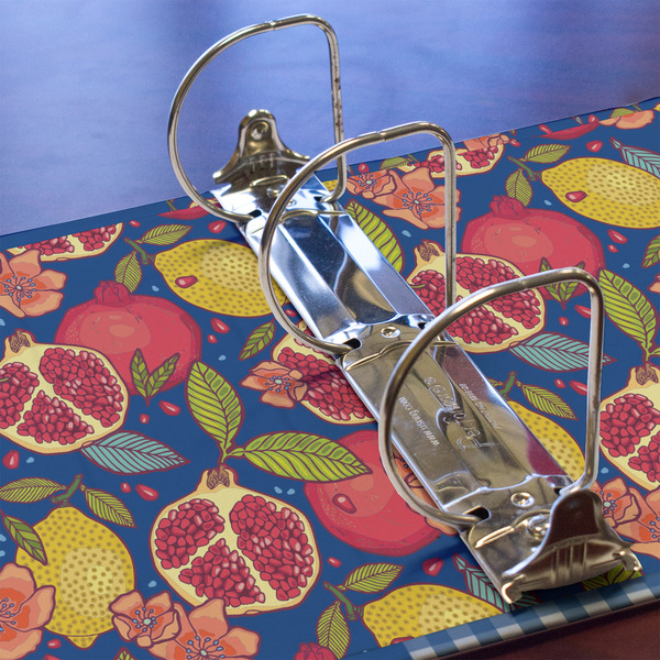 Pomegranates & Lemons 3 Ring Binders - Full Wrap - 3" - DETAIL
