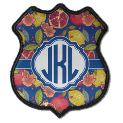 Pomegranates & Lemons Iron On Shield Patch C w/ Monogram