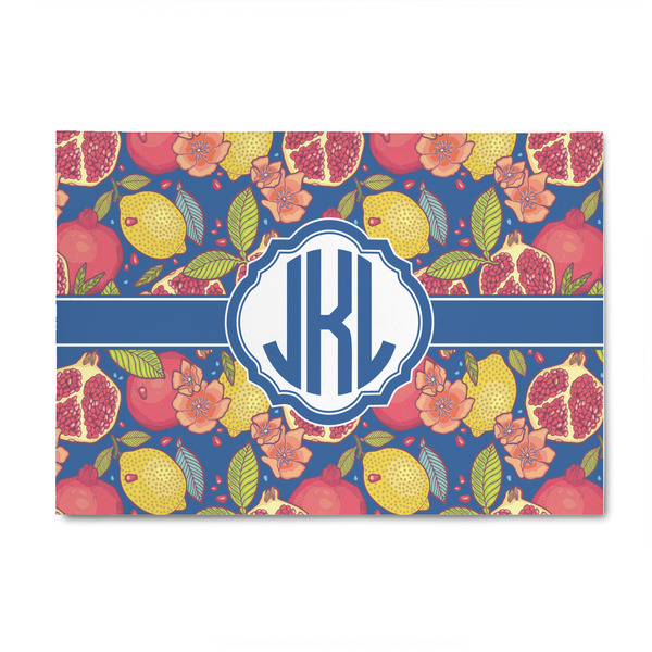 Custom Pomegranates & Lemons 4' x 6' Indoor Area Rug (Personalized)