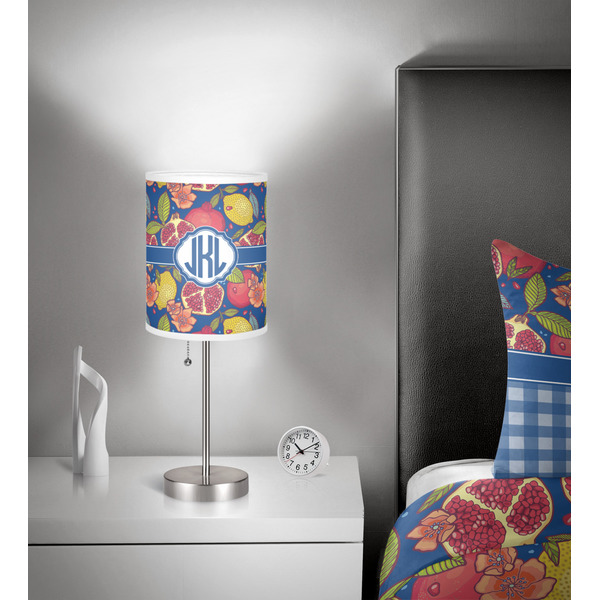 Pomegranates & Lemons 7 inch drum lamp shade - in room