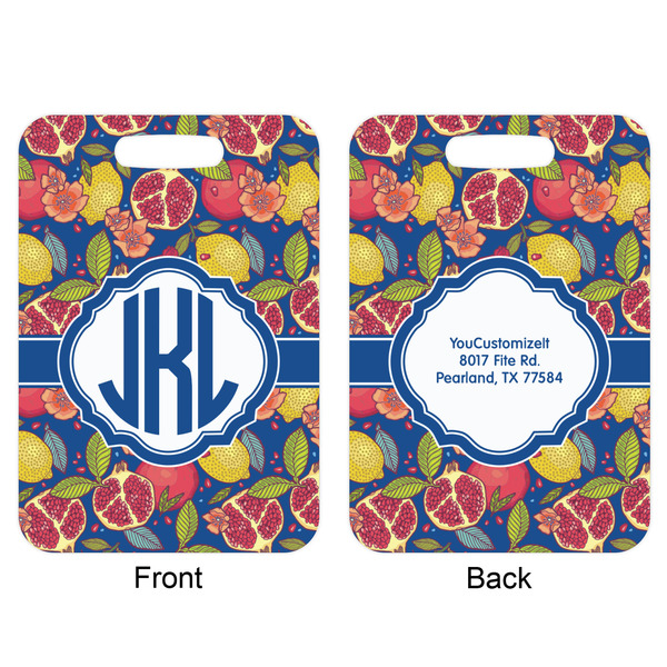 Pomegranates & Lemons Aluminum Luggage Tag (Front + Back)