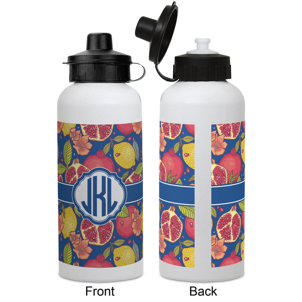 Pomegranates & Lemons Aluminum Water Bottle - White APPROVAL