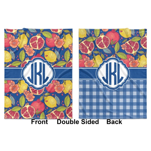 Pomegranates & Lemons Baby Blanket (Double Sided - Printed Front and Back)