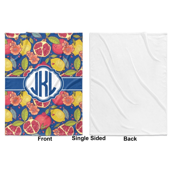 Pomegranates & Lemons Baby Blanket (Single Side - Printed Front, White Back)