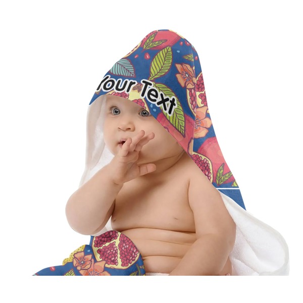 Pomegranates & Lemons Baby Hooded Towel on Child