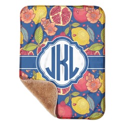 Pomegranates & Lemons Sherpa Baby Blanket - 30" x 40" w/ Monograms