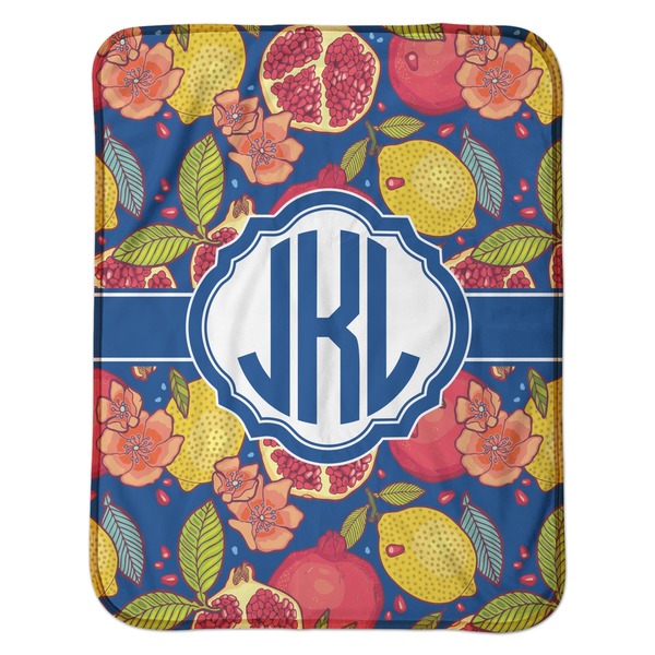 Pomegranates & Lemons Baby Sherpa Blanket - Flat