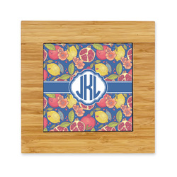 Pomegranates & Lemons Bamboo Trivet with Ceramic Tile Insert (Personalized)