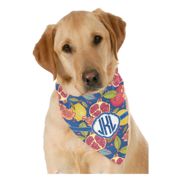 Custom Pomegranates & Lemons Dog Bandana Scarf w/ Monogram