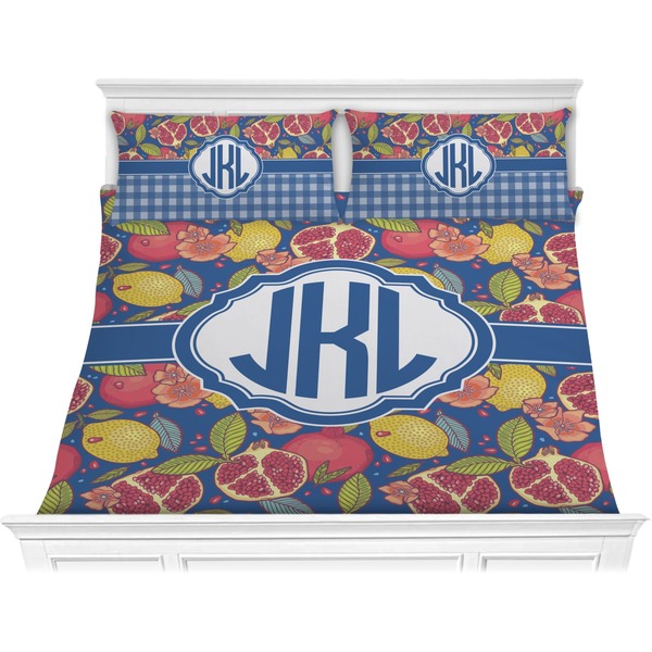 Custom Pomegranates & Lemons Comforter Set - King (Personalized)