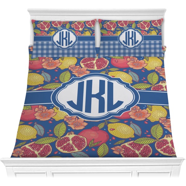 Custom Pomegranates & Lemons Comforter Set - Full / Queen (Personalized)