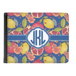 Pomegranates & Lemons Genuine Leather Men's Bi-fold Wallet (Personalized)