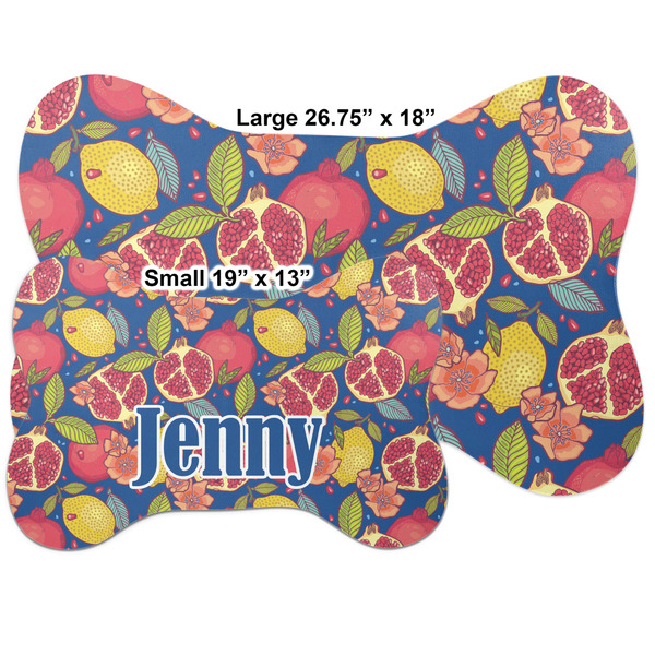Pomegranates & Lemons Bone Shaped Mat Comparison
