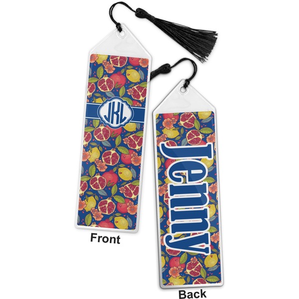 Pomegranates & Lemons Bookmark with tassel - Front and Back