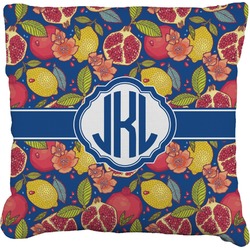 Pomegranates & Lemons Faux-Linen Throw Pillow 16" (Personalized)