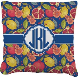 Pomegranates & Lemons Faux-Linen Throw Pillow 18" (Personalized)
