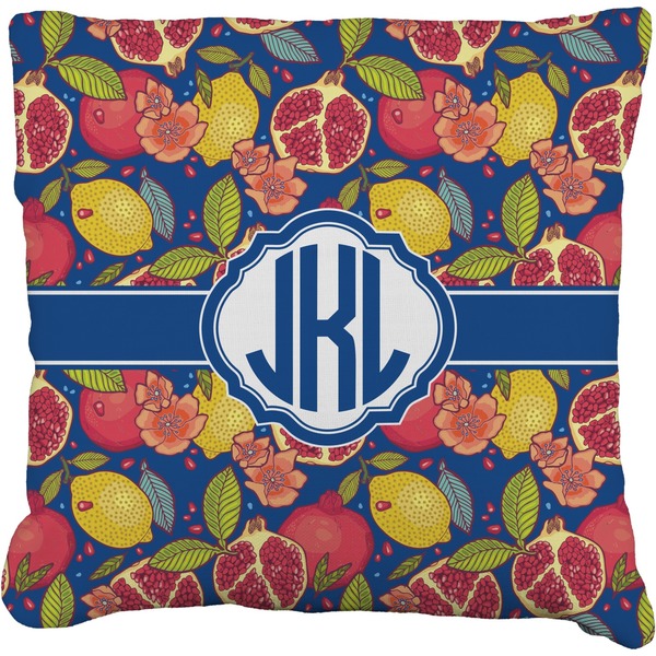 Custom Pomegranates & Lemons Faux-Linen Throw Pillow 26" (Personalized)