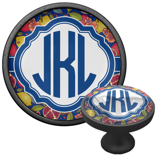 Pomegranates & Lemons Cabinet Knob - Black - Multi Angle