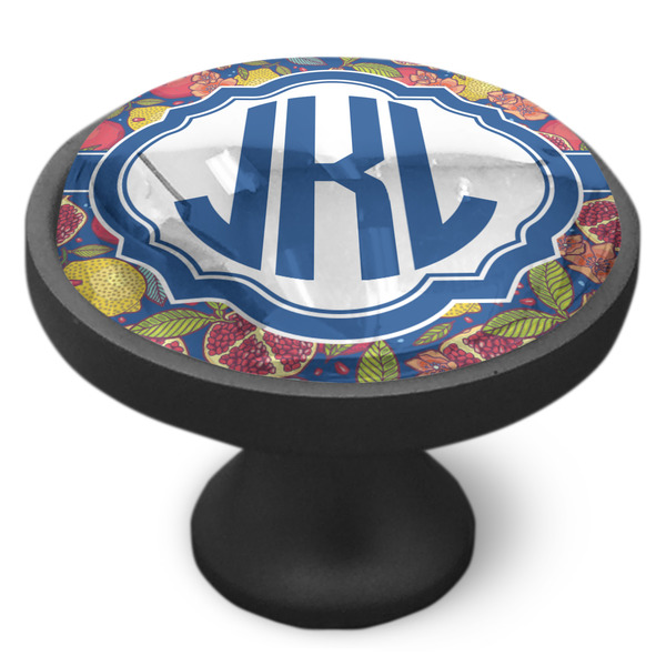 Pomegranates & Lemons Cabinet Knob - Black - Side